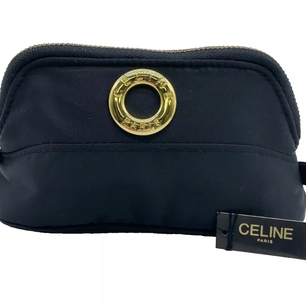 Celine Black Pouch with Gold Accent